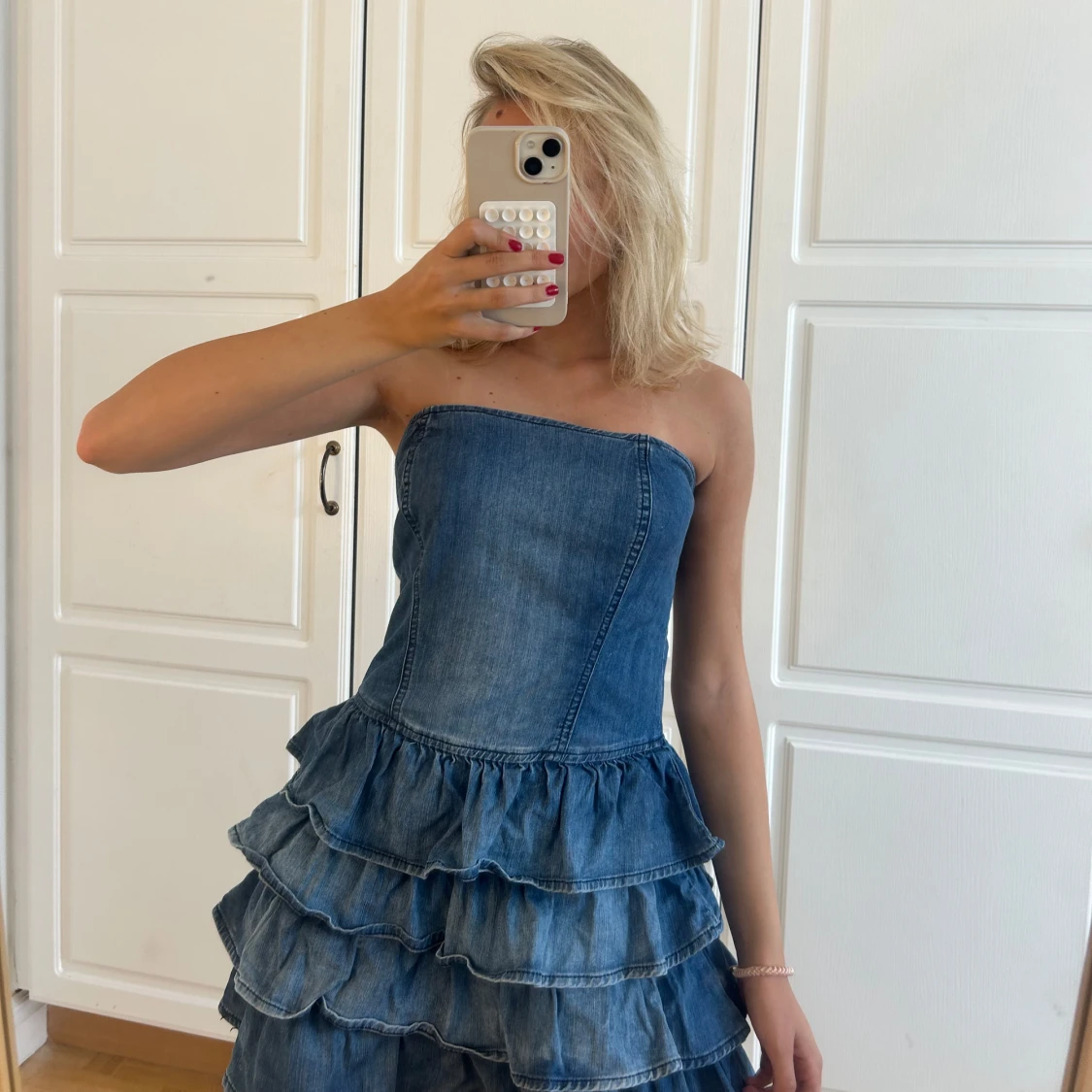 Volangklänning jeans🩷🩷 - 1
