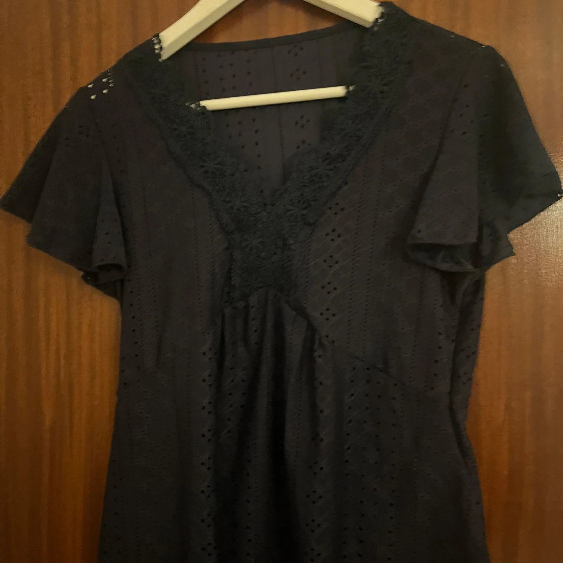 Mörkblå spetsblus från Shein