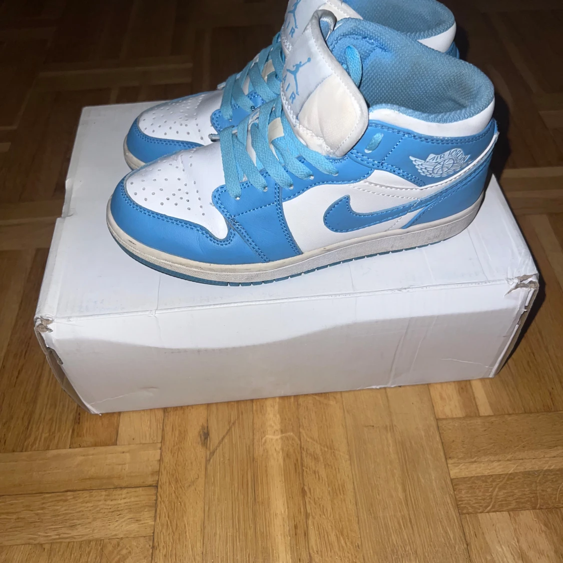 Nike Air Jordan 1 Mid blå/vit - 2