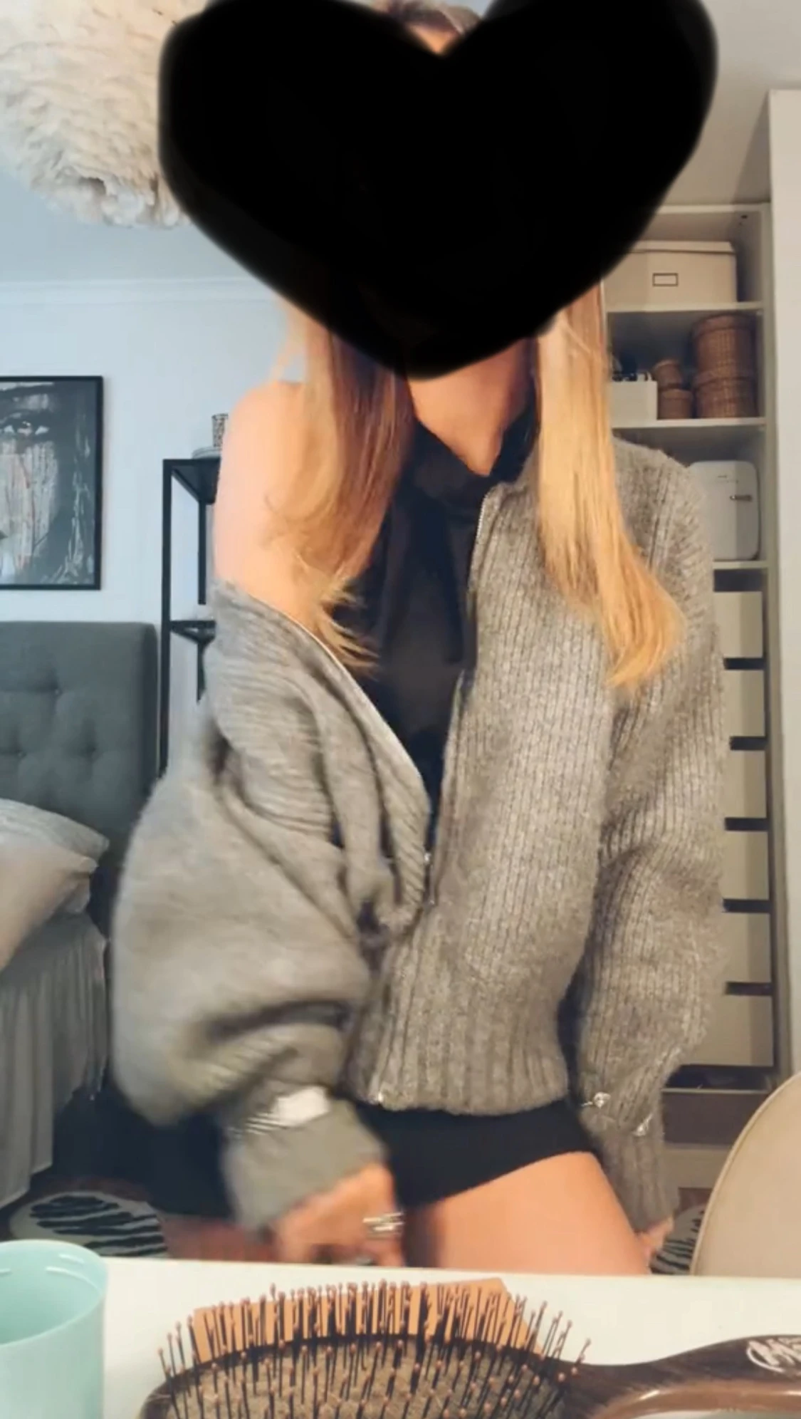 Grå stickad kofta🩶🪩 - 4