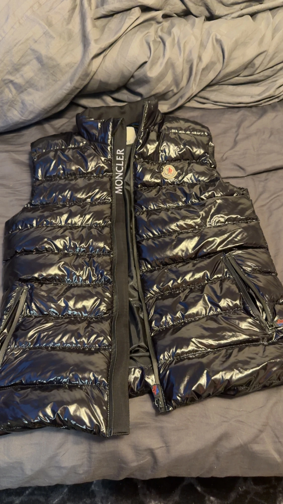 Svart Moncler pufferjacka L - 4