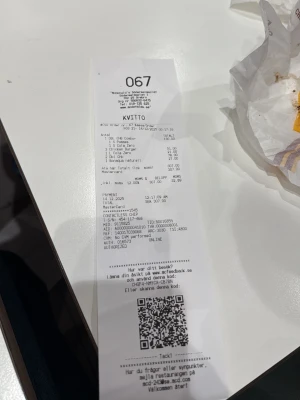 67 Donken kvitto  - Ett unikt kvitto från donken med nummer 67 för det priset det är värt, sätter det pp 20kr och den som ger mest får det 