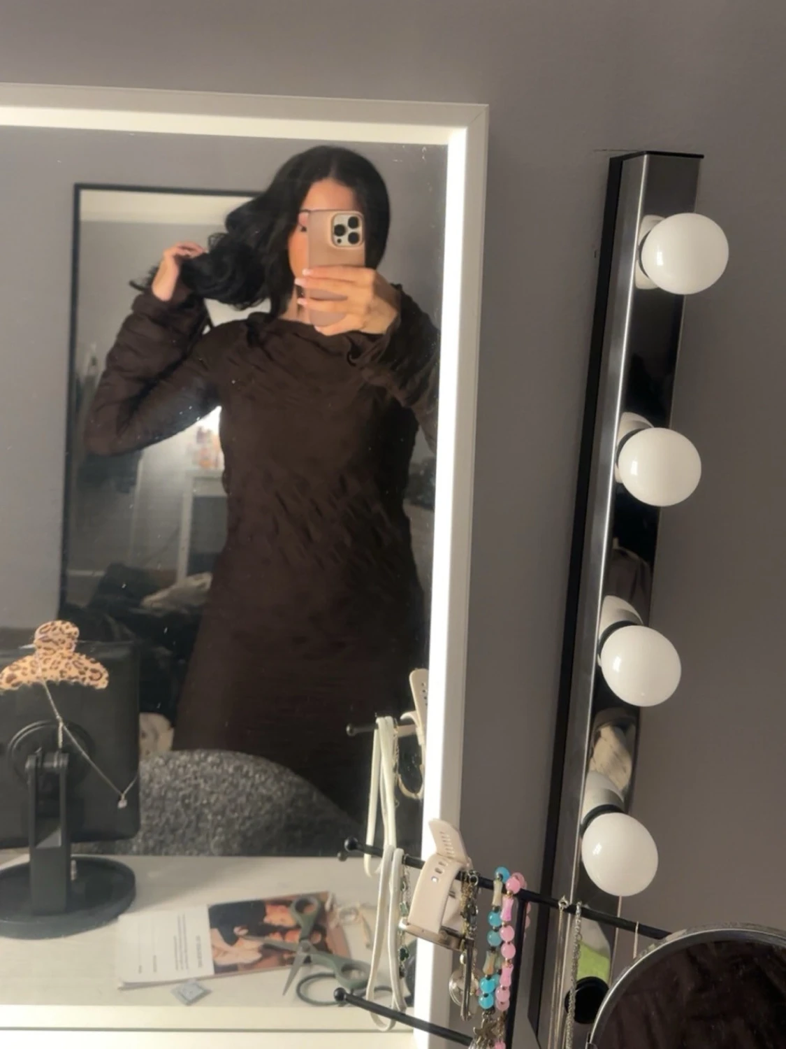 Brun lång klänning  - 1