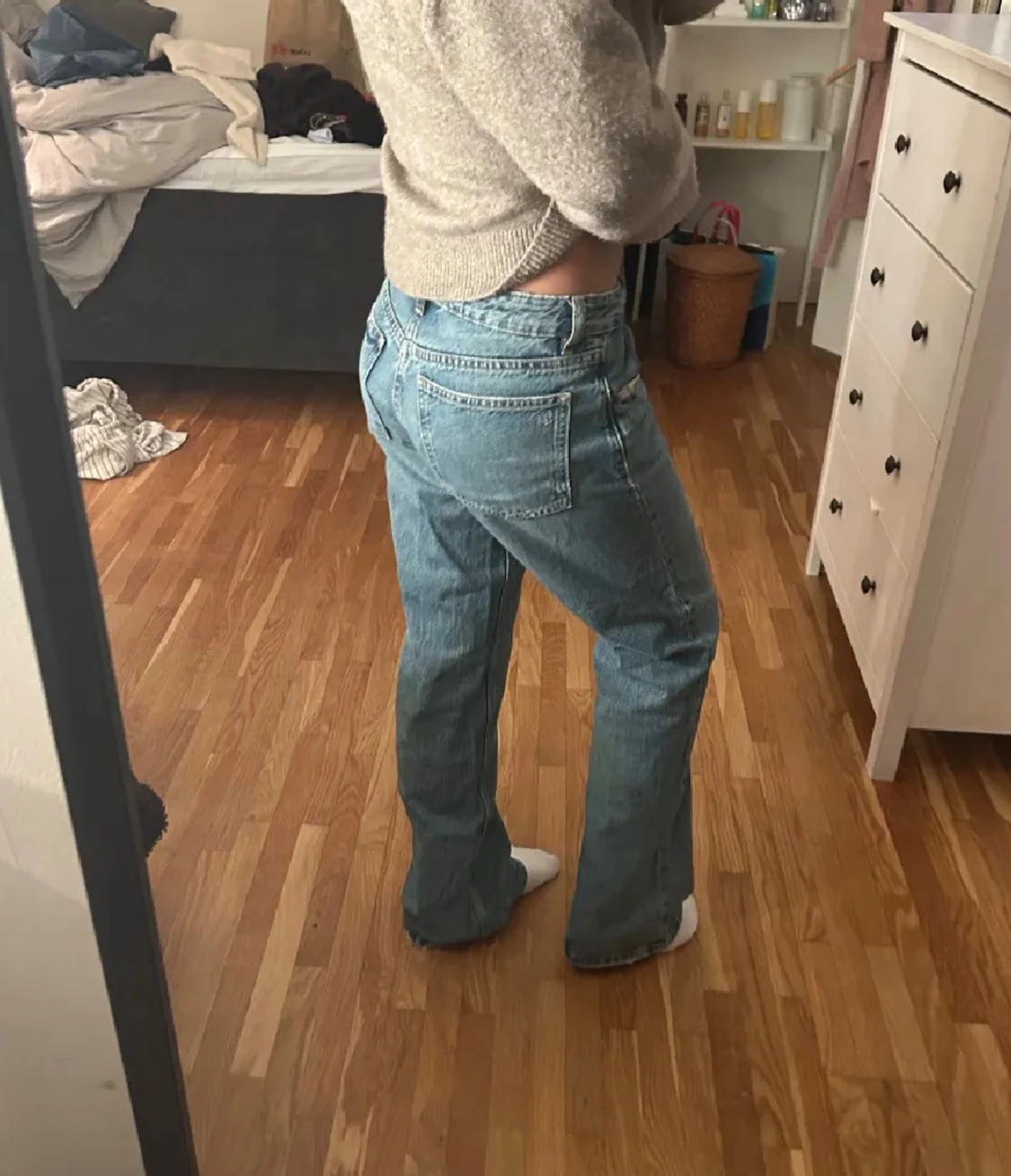 Zara low waist full lengt wide jenas - 4