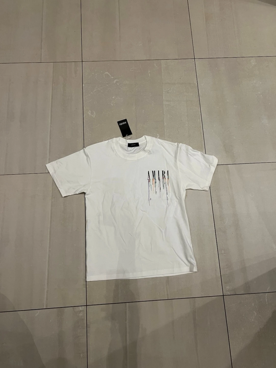 Vit AMIRI t-shirt med färgstänk