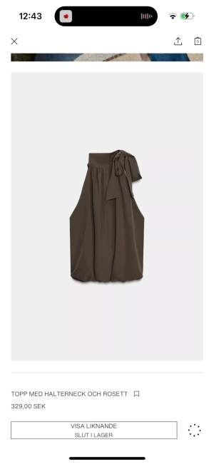 Brun halterneck topp med rosett zara - Helt ny aldrig använd skriv för mer bilder!!! Slutsåld och mycket populär!!!!