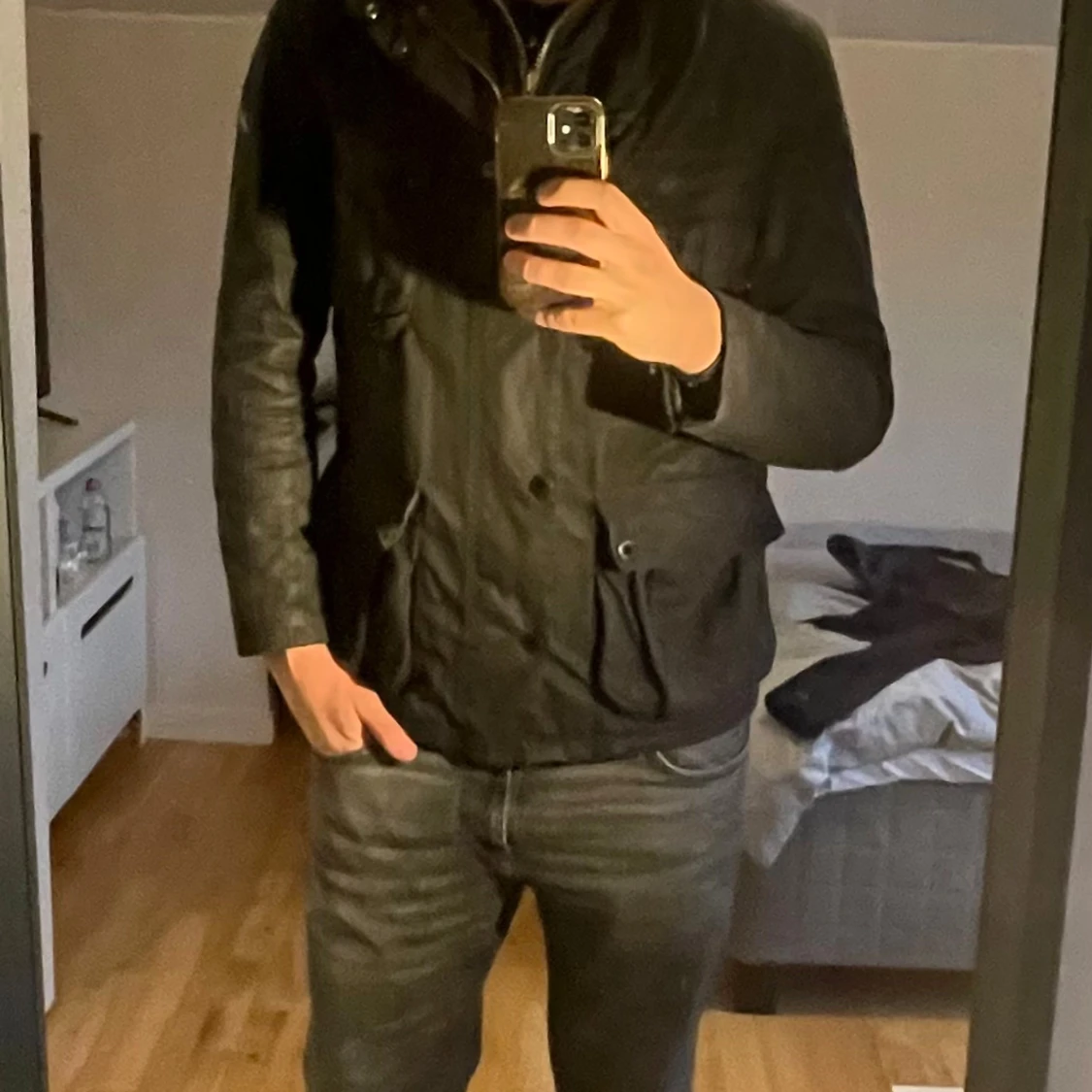 Svart Barbour International jacka M - 3