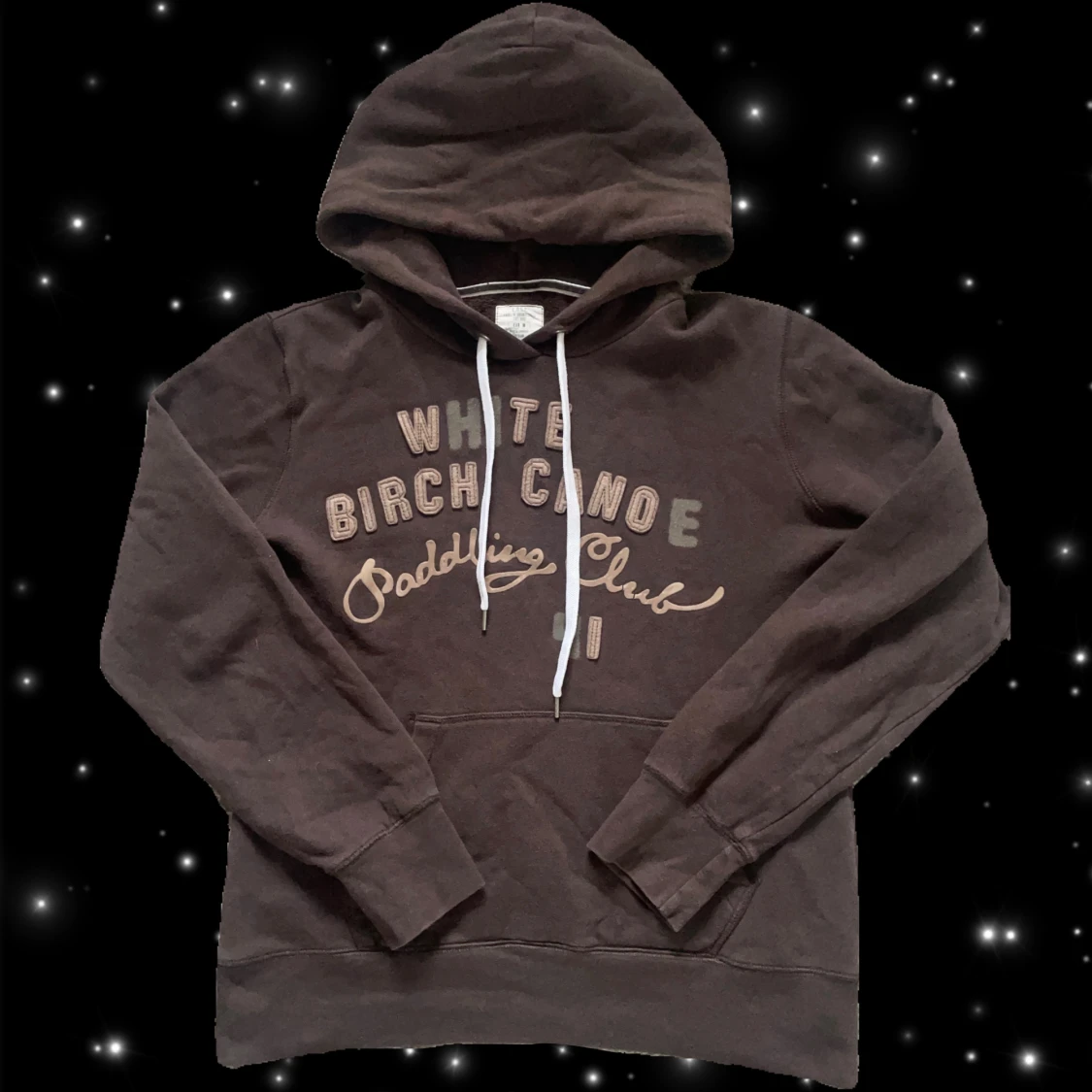 Brun hoodie med tryck