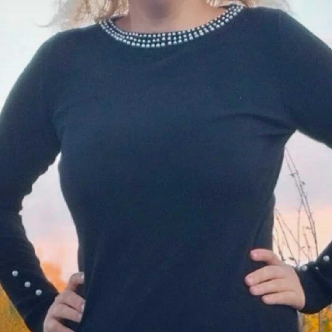 Svart stickad klänning Esprit stl M  - 3