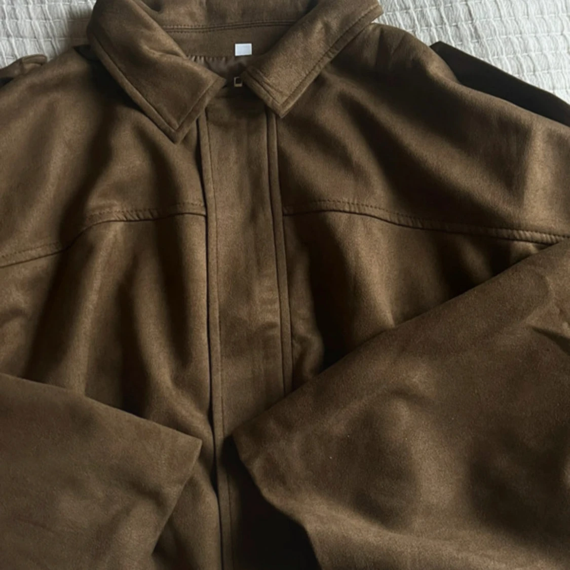 Brun mocka bomberjacka croppad - 2