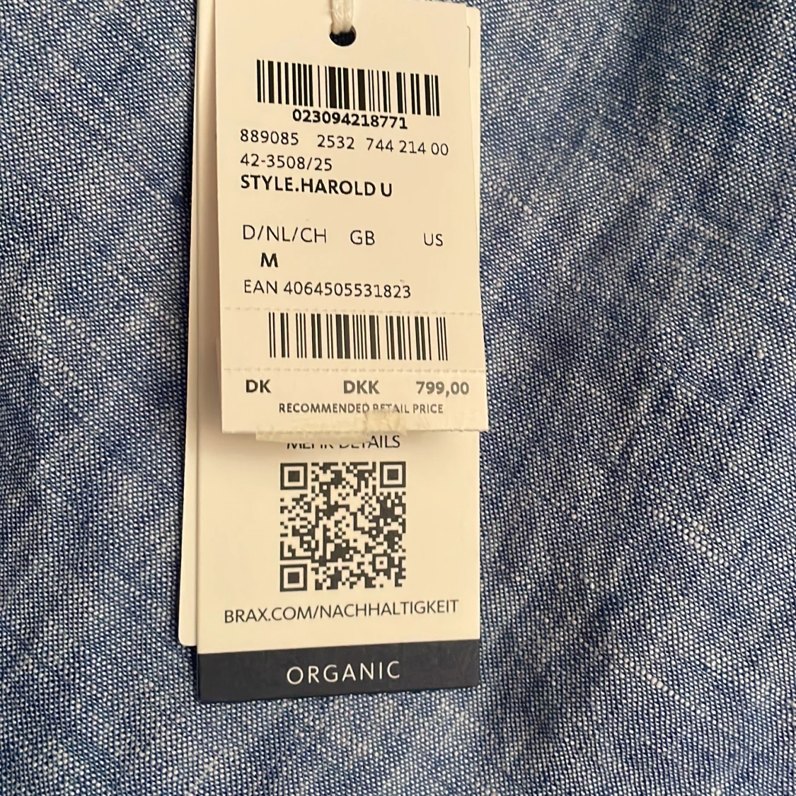 Blå linneskjorta från BRAX, M - 3