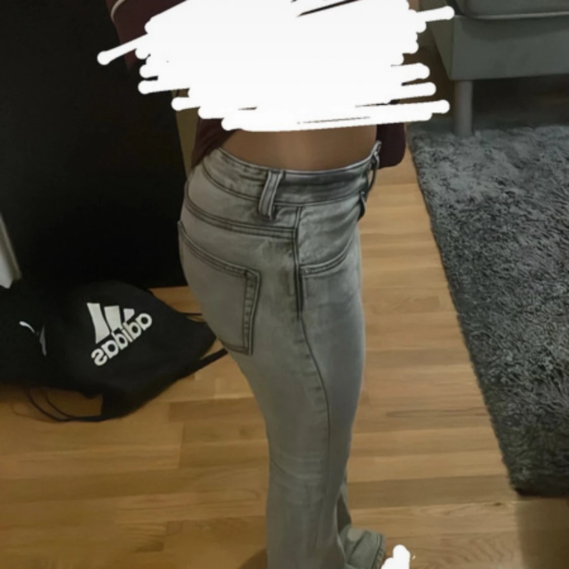 Grå bootcut jeans från 157, XXS - 1