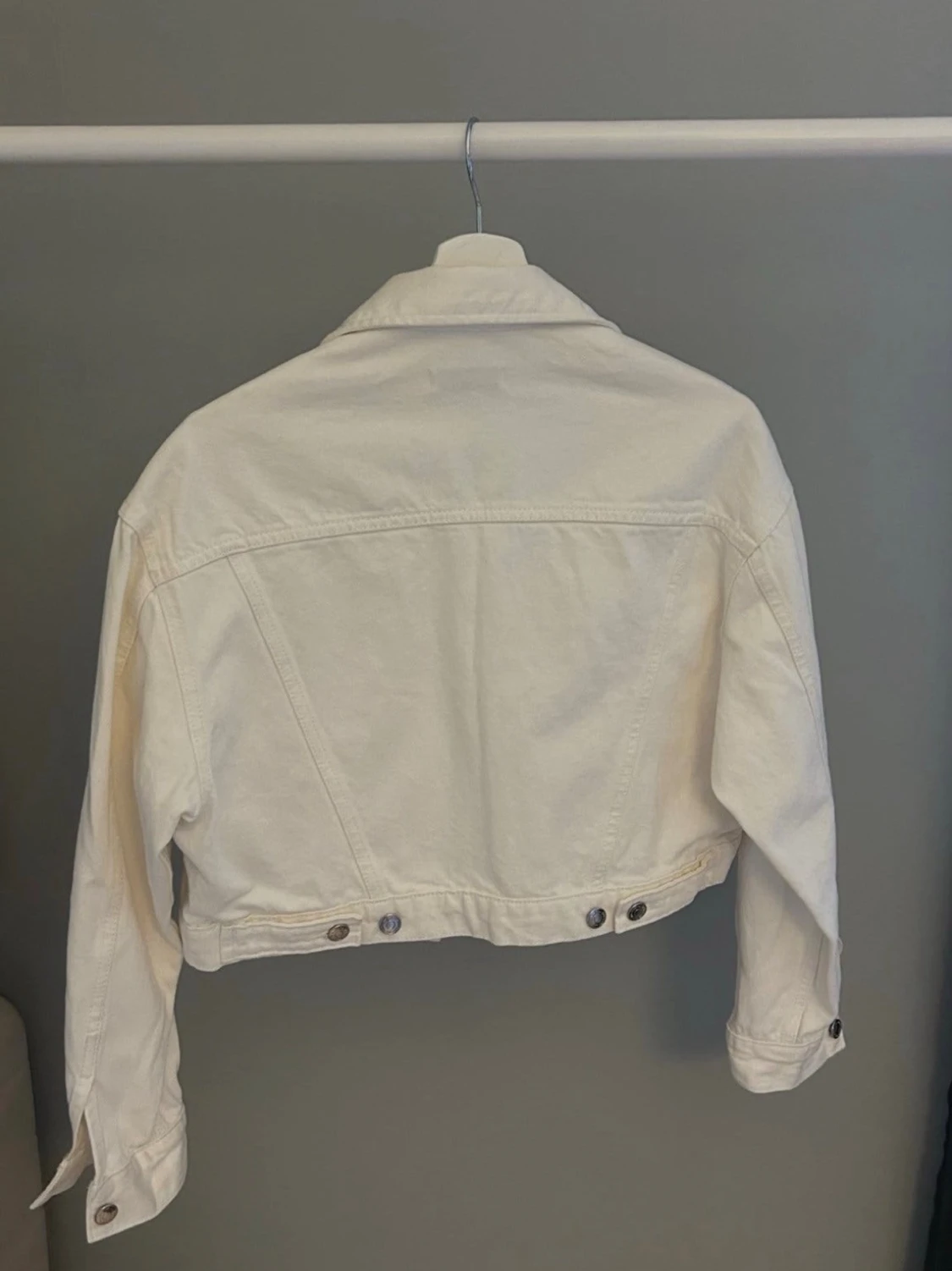 Vit cropped jeansjacka - 1