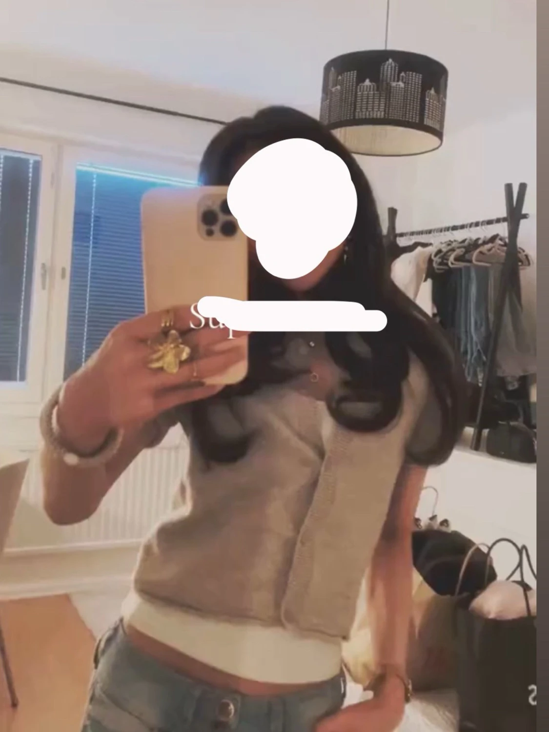 Beige kortärmad kofta - 1