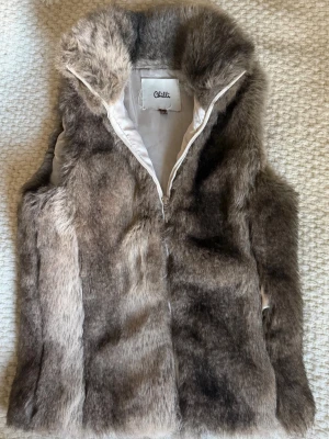 Fejkpäls väst - Mycket bra skick, knappt använd! Västen är gjord av fejk päls och insidan har ett silkes liknande material. Storleken passar S men sitter ganska tight.