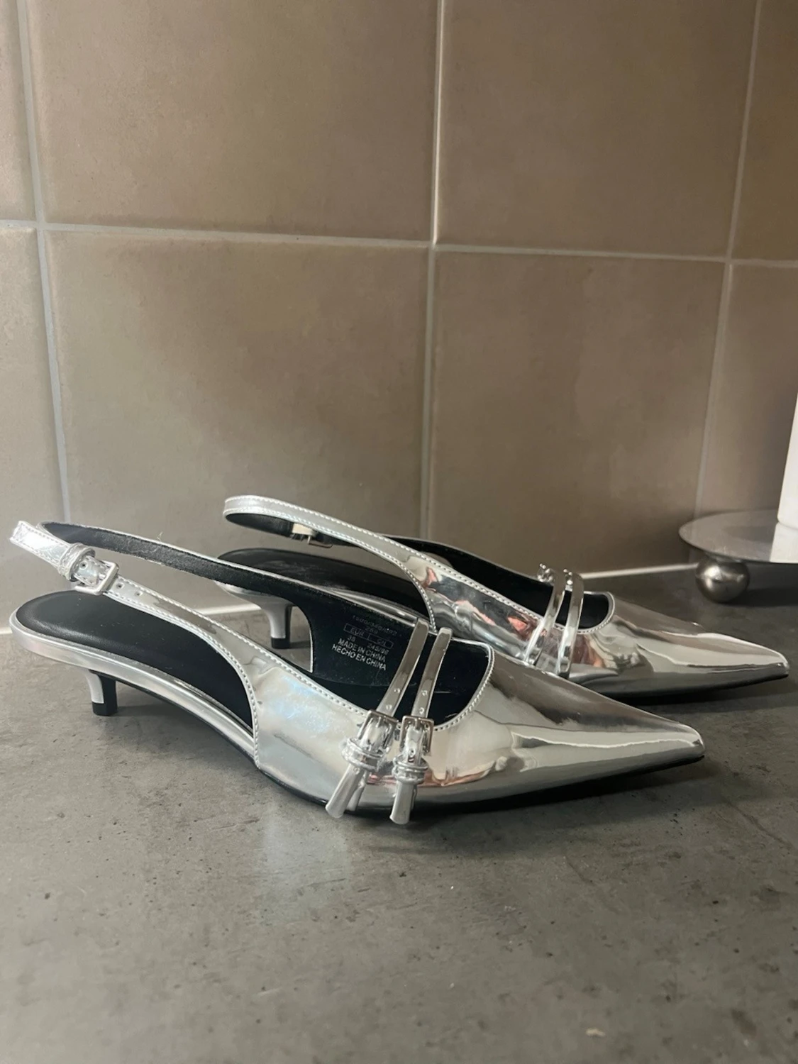 Metallic silver klackskor - 2