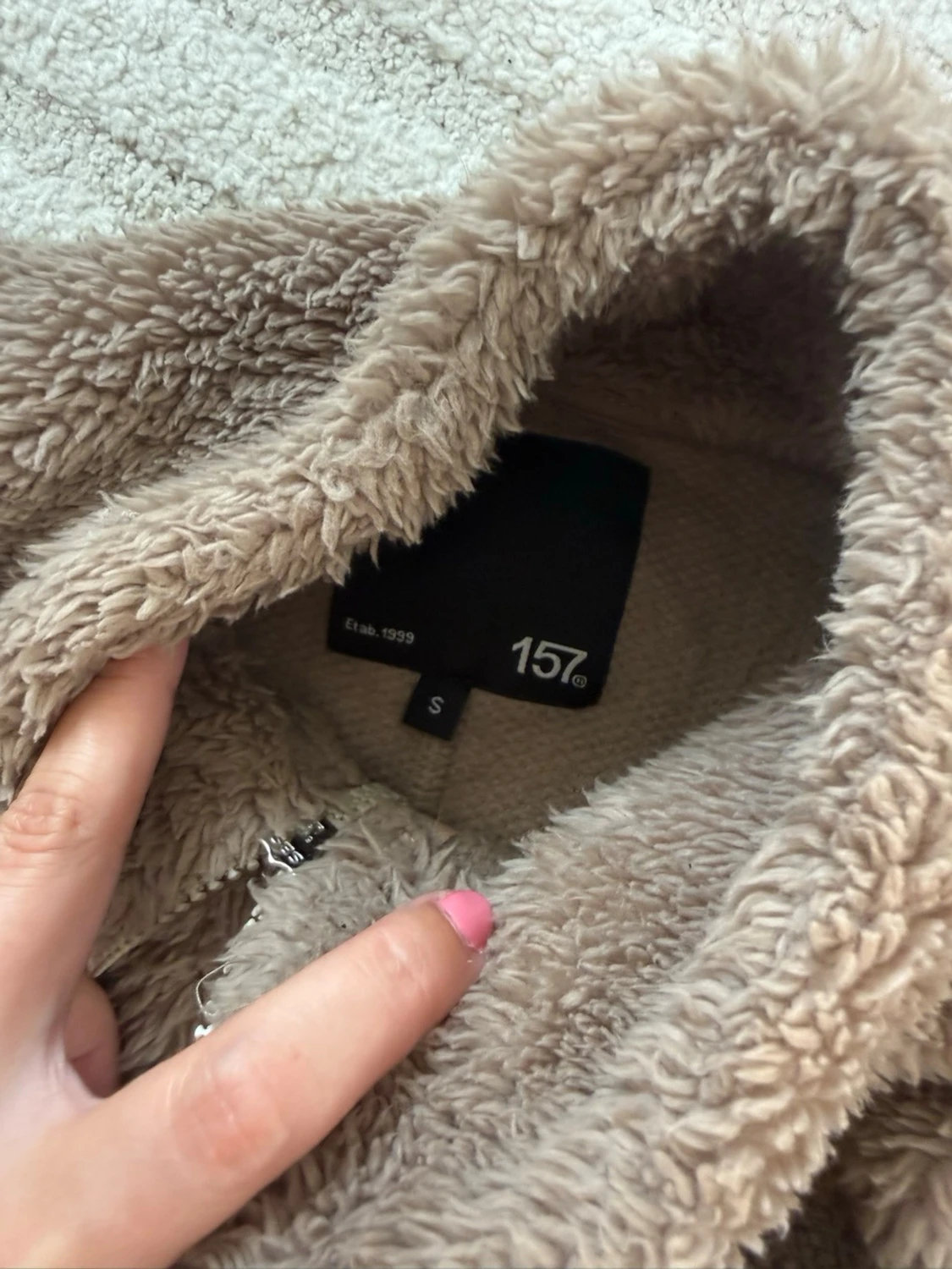 Beige teddyjacka från 157 - 1