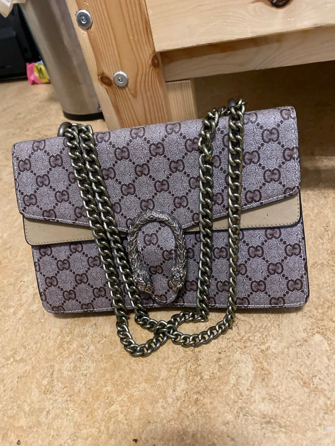  beige monogram handväska - 6