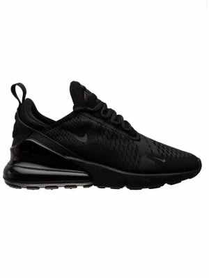 Nike Air Max 270 helsvarta sneakers - Snygga helsvarta Nike Air Max 270 sneakers med mesh-överdel och stor synlig Air-enhet i hälen. Skorna har en sportig siluett, diskret Swoosh-logga och dragflik bak. Perfekta för dig som gillar stilrena och bekväma sneakers med modern känsla.