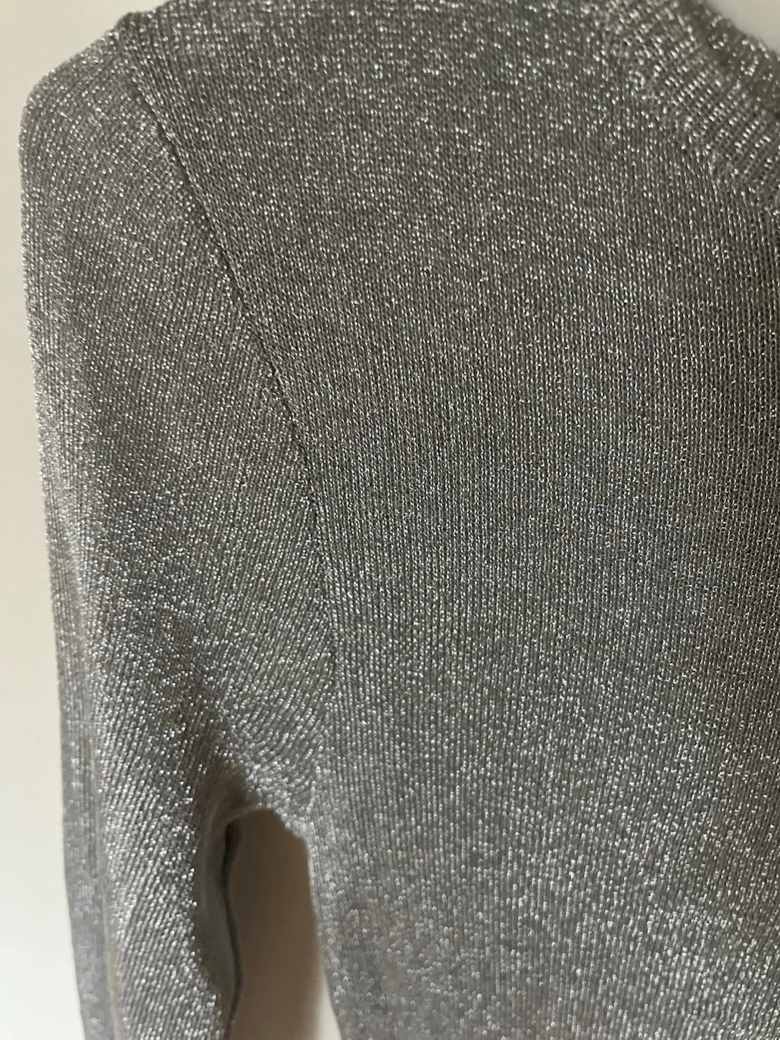 Silverglittrig långärmad klänning - 1