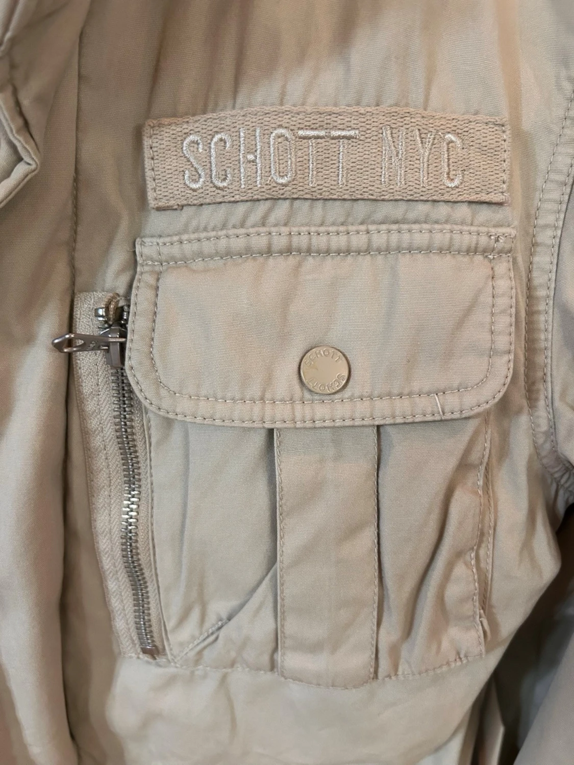 Beige jacka från Schott NYC - 1