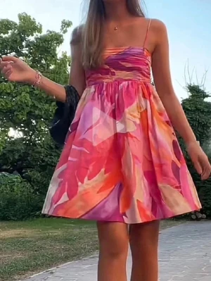 Kort färgglad sommarklänning - Färgglad klänning från H&M🩷