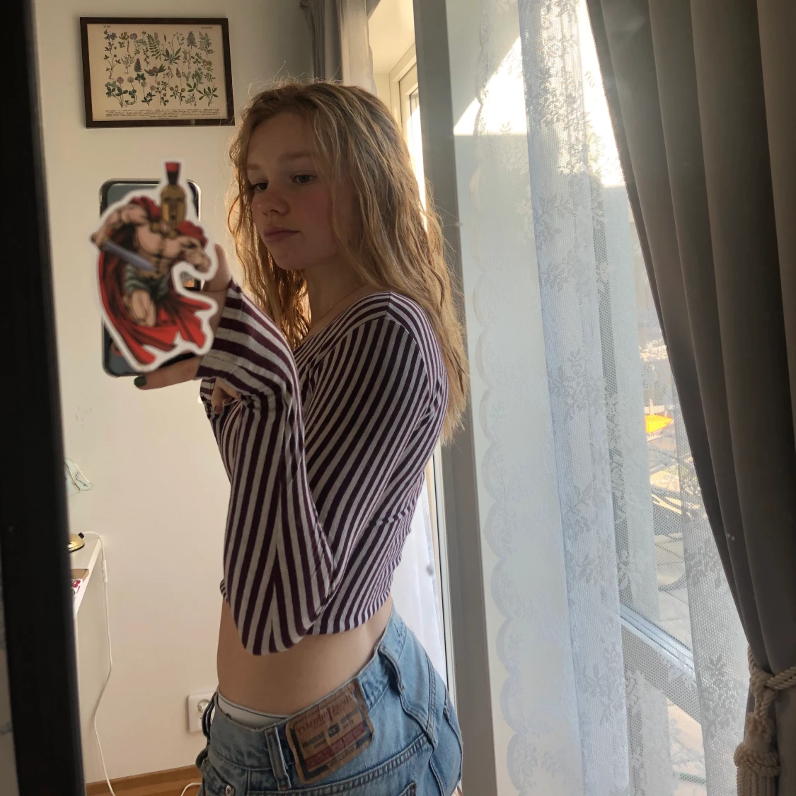 Randig långarmad tröja - 90