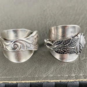 Storlek 18 o 19 - Nysilver ringar gjort på gamla skedar. Jag putsar bankar och polerar dom. 