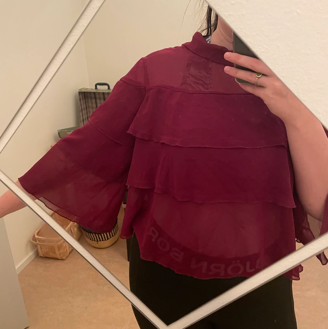 Burgundy sheer blus - 91