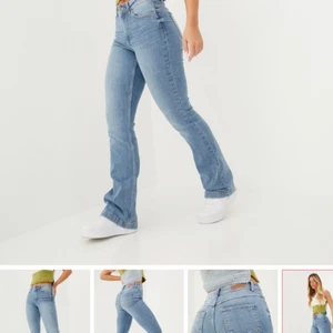 Bootcut jeans  - Från Nelly i storlek W27/L32 och passar en S/M. Aldrig använda då dom inte passar mig och jag glömde bort att skicka tillbaka dom i tid. Jag är 167 och längden sitter jätte bra på mig