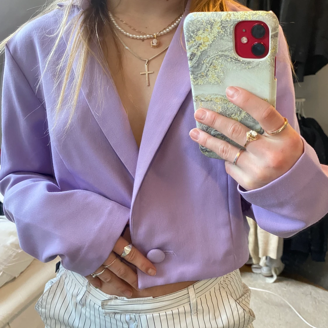 En croppad lila kavaj  - 91