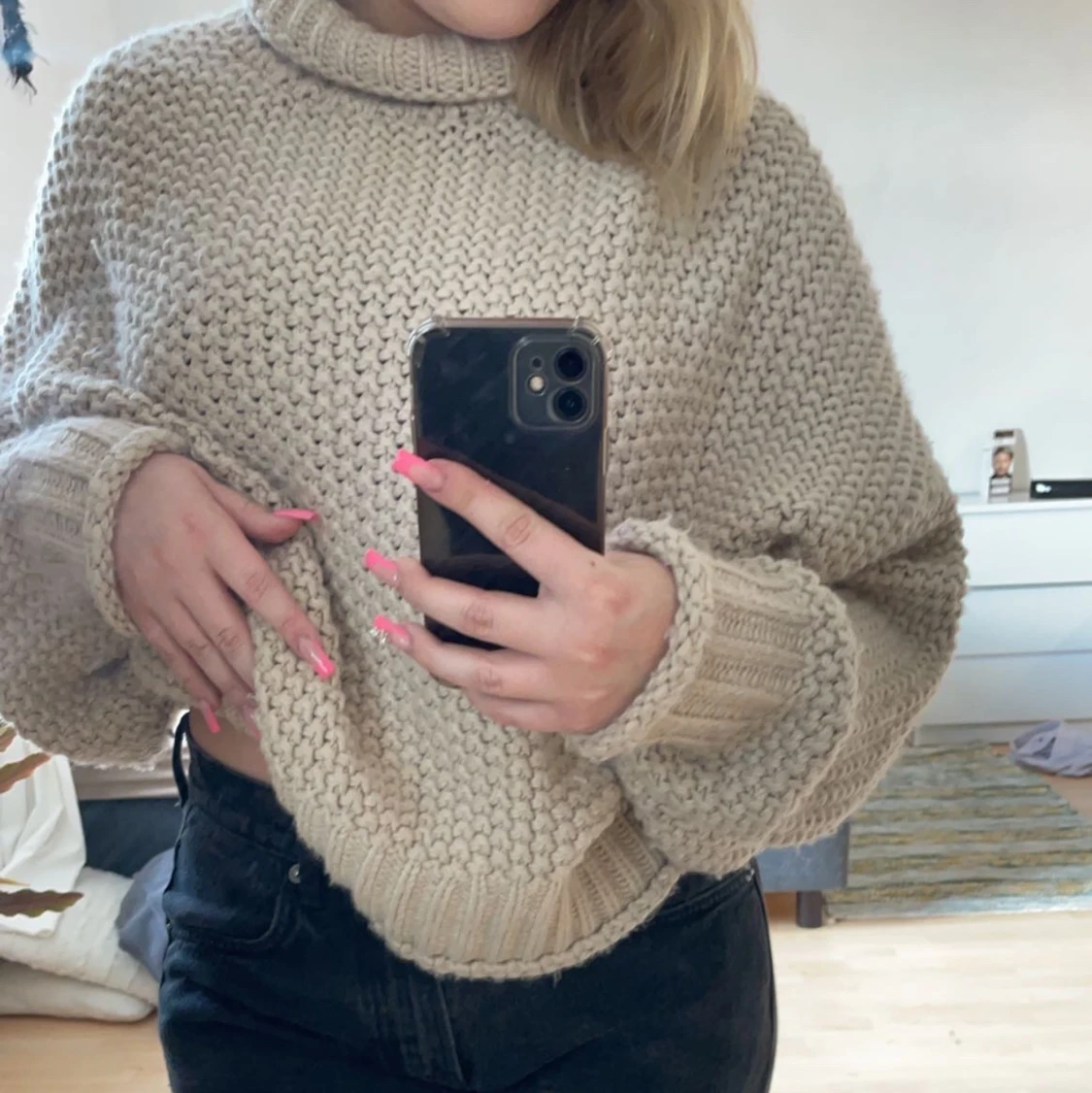  Begie stickade tröja  - 90