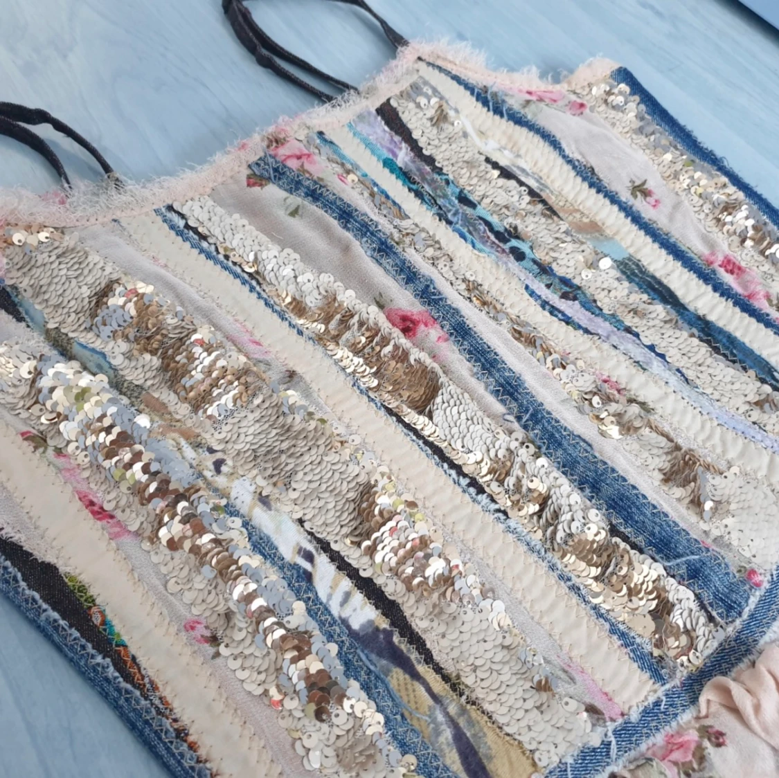 Unique corset top in denim  - 91