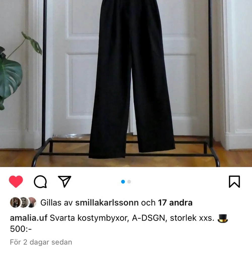 Helt nya adsgn kostymbyxor med lappen kvar! Storlek XXS, köpare står för frakt. Kolla gärna in Amalia UF på Instagram för fina och billiga secondhandplagg💖. Jeans & Byxor.