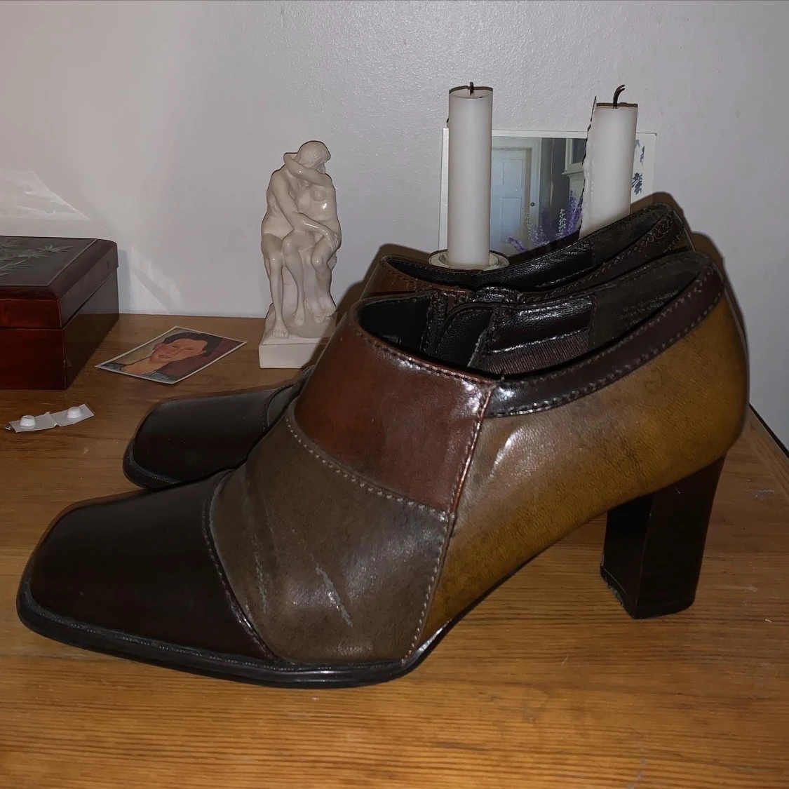 Bruna klack skor 
