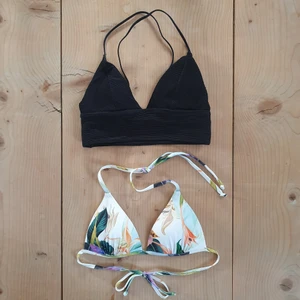 Bikiniöverdel xs - SVARTA SÅLD! Två jättefina bikiniöverdelar som knappt är användna. Storlek xxs-xs. 50 kr st eller båda för 75, +25 kr frakt🌸