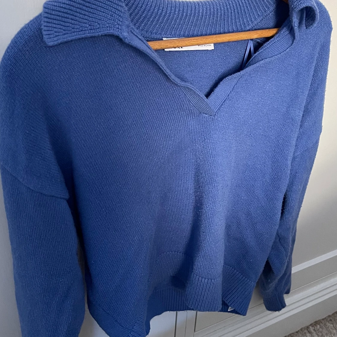 Blå stickad tröja från Zara - 90