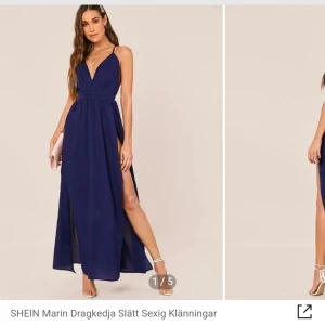 Shein balklänning mörkblå xs - Helt nytt. Säljer pga den passar inte mig och returdatumet har passerat. Skriv om du vill ha fler grejer så kollat vi på fraktkostnad.