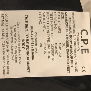 Skyddsväst XL - Använd 1 gång, finsktiillverad. NJAIII storlek XL nypris 5900