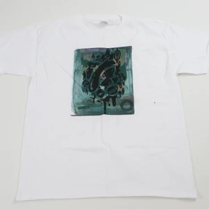 Ljusblå screentryck  - Handgjord screentryck T-shirt. Frakt: 48kr 