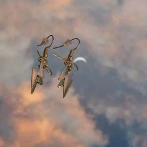 Örhänge med blixtberlock - Örhänge med blixtberlock, finns i silver och asteniskt guld