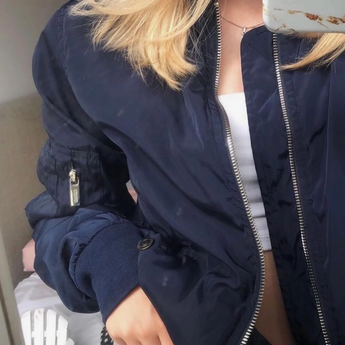 Mörkblå bomberjacka  - 90