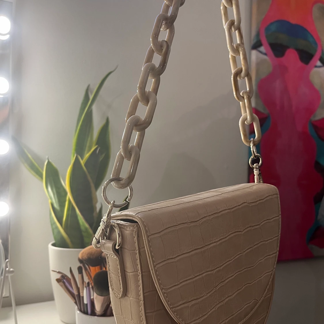 Beige axelväska - 90