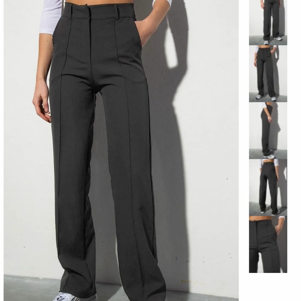 Grå kostymbyxor från madlady i stolen S längd 32💖 denna modell men en liten ljusare modell. Jeans & Byxor.