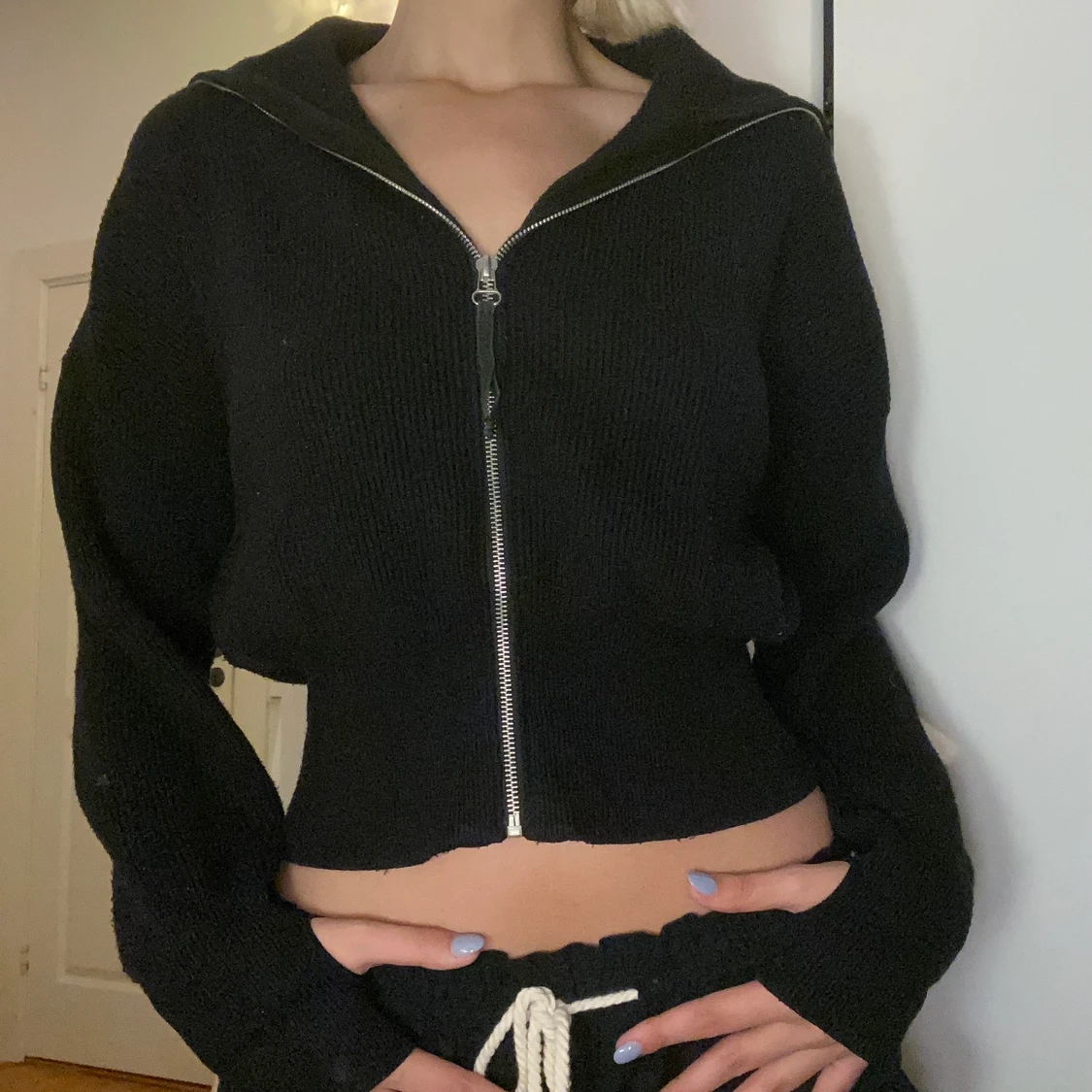 Stickad zip up  - 90