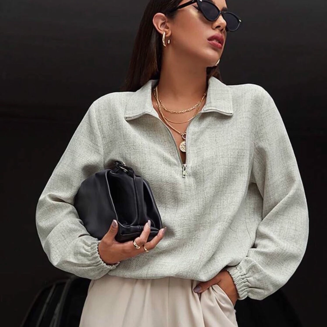 Sweatshirt dragkedja