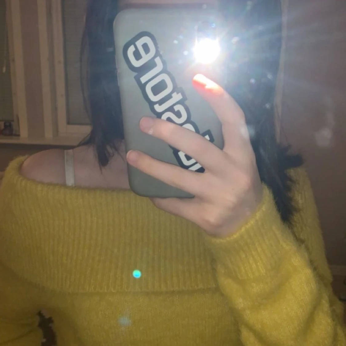 Jätte mysig gul stickad tröja från kahppal