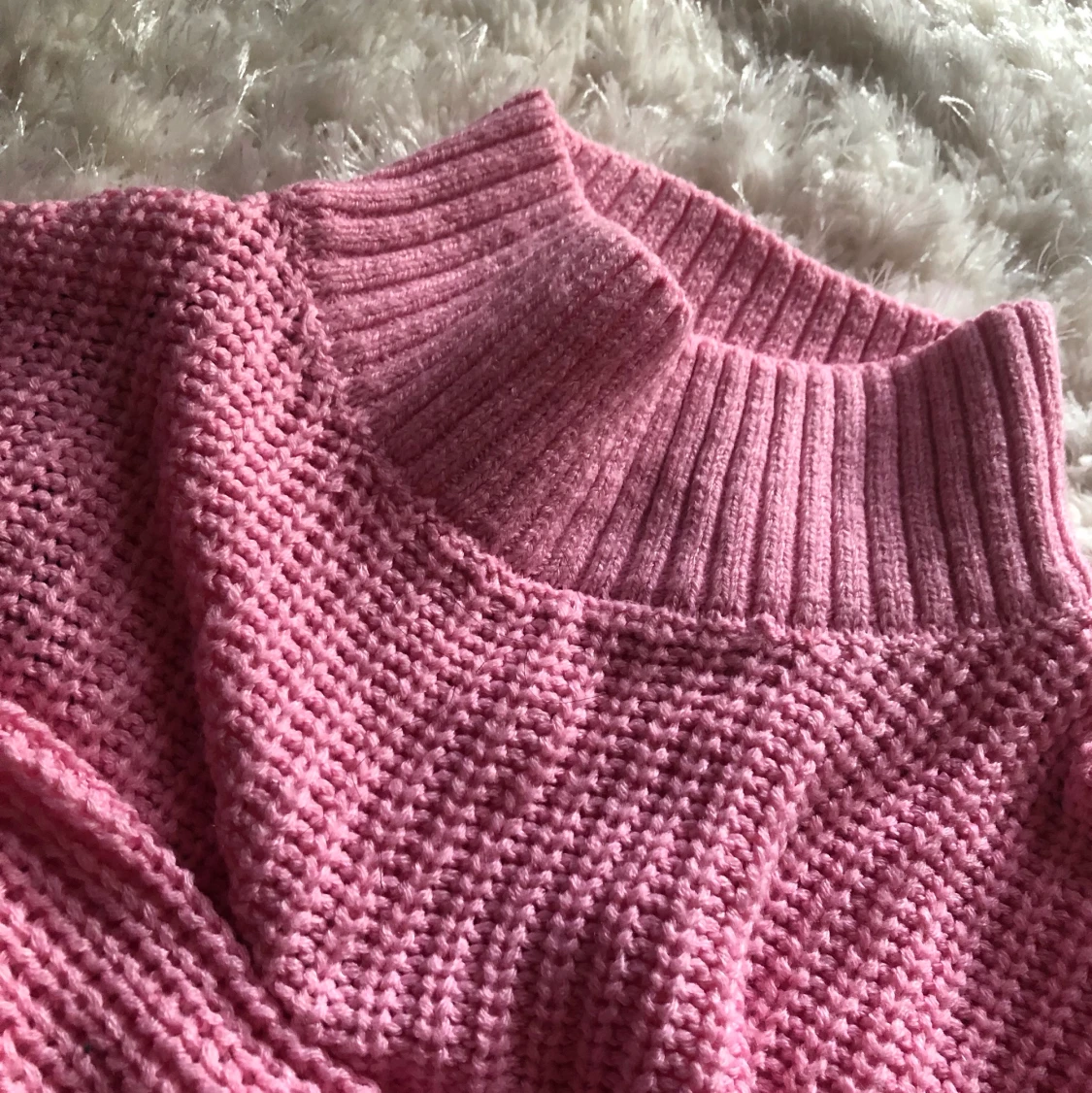 Rosa stickad tröja  - 91