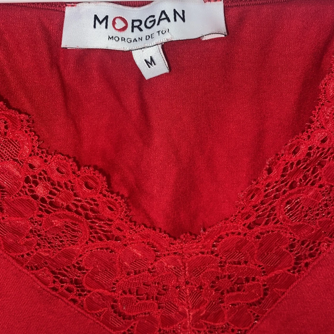 röd spets tröja - 90