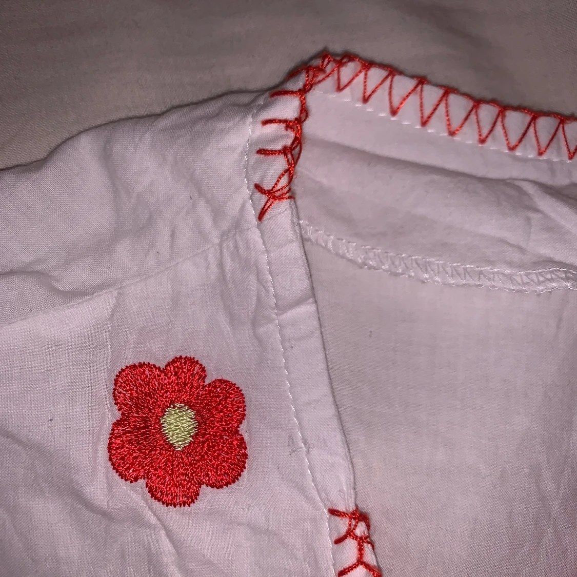 Vitt Blommig Linne - 91